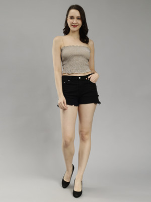 saffe Casual Printed Women Grey, Beige Top