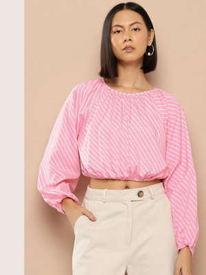 her by invictus Casual Striped Women Pink Top