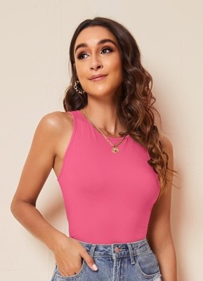 NUCOUTHS Casual Solid Women Pink Top