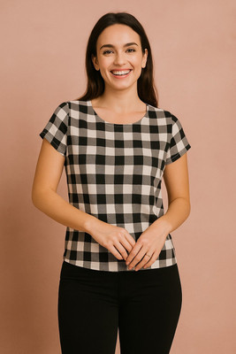 Dressberry Party Floral Print Women Black Top