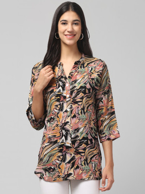 TrendieCreation Casual Floral Print Women Multicolor Top