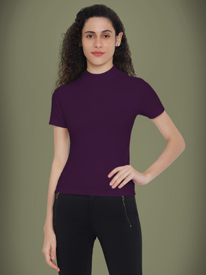 Kashonaa Casual Self Design Women Purple Top