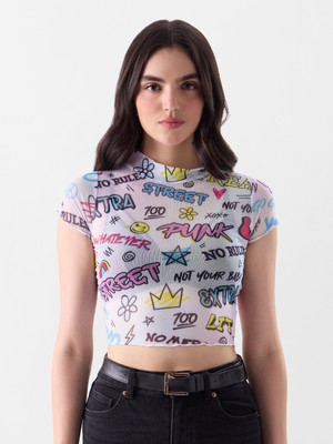 The Souled Store Casual Graphic Print Women Multicolor Top