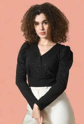 SAKSHI TRADER Party Embellished Women Black Top