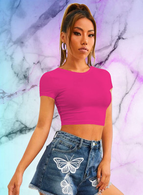 Maheshvi Casual Solid Women Pink Top