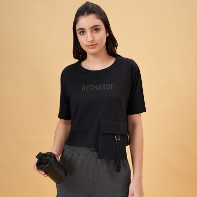 Ajile By Pantaloons Casual Solid Women Black Top