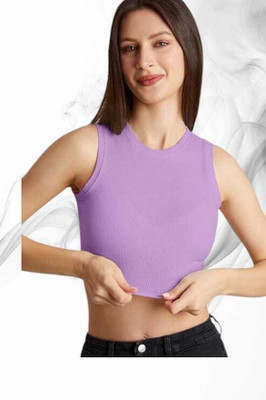 SHAHVEER CREATON Casual Solid Women Purple Top