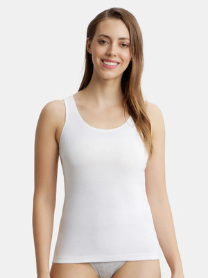 JOCKEY Casual Sleeveless Solid Women White Top