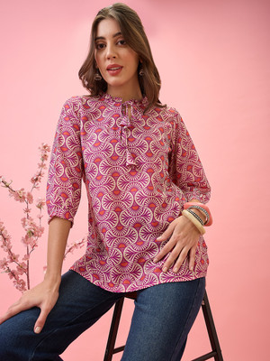 Globus Formal Printed Women Pink Top
