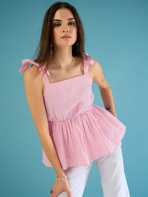 CORSICA Casual Striped Women Pink Top