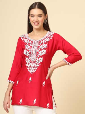 vairagee Casual Embroidered Women Pink Top