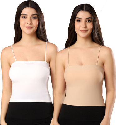 Paavki Casual Solid Women White, Beige Top