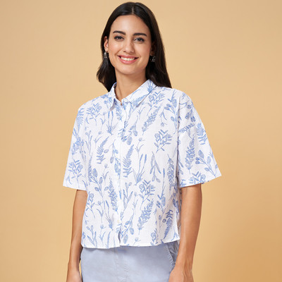 Honey By Pantaloons Casual Printed Women Blue Top