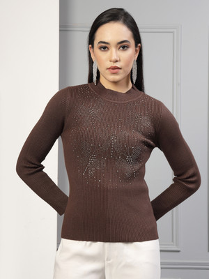 Mafadeny Casual Striped Women Brown Top