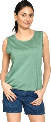 RAPL BHARAT Casual Solid Women Dark Green Top