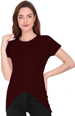 THE BLAZZE Casual Solid Women Maroon Top