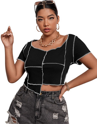 Miava Joylina Party Striped Women Black Top
