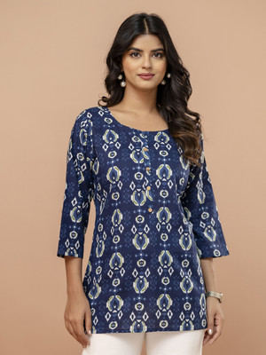 Feranoid Retail Casual Printed Women Blue Top