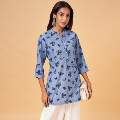 Rangmanch by Pantaloons Casual Printed Women Dark Blue, Blue Top