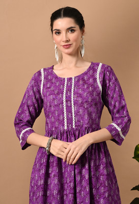 Glowworld Casual Printed Women Purple Top