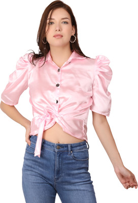 TishuMishu Casual Solid Women Pink Top