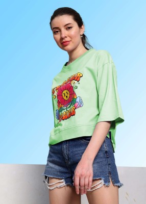 ATHENA Casual Printed Women Green Top