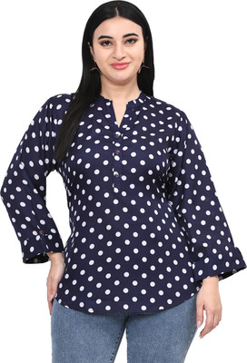 SAWARIYA-G Casual Printed Women Dark Blue, White Top