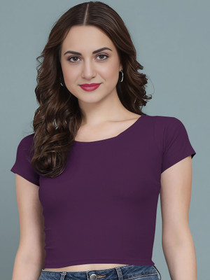 Kashonaa Casual Solid Women Purple Top