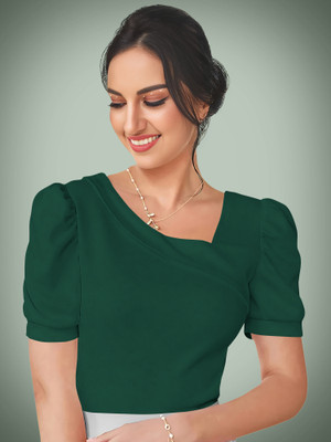 Kashonaa Casual Self Design Women Dark Green Top