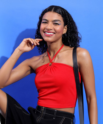 Tokyo Talkies Casual Solid Women Red Top