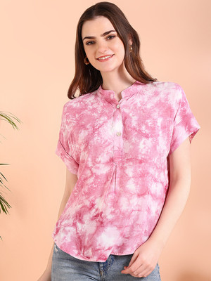 PinkTribe Casual Tie & Dye Women Pink Top