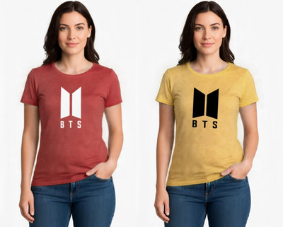 Blueribon Casual Solid, Printed Women Red, Yellow Top