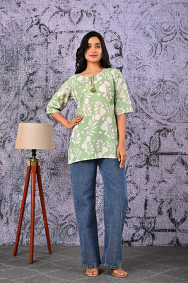 Goyal Fashion Formal Printed Women Green Top