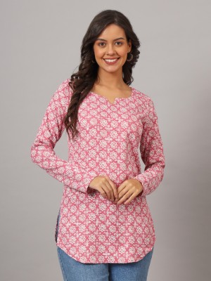 Dhakre fashion Casual Printed Women Pink Top