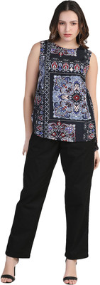 BlueBirdy Casual Printed Women Black Top