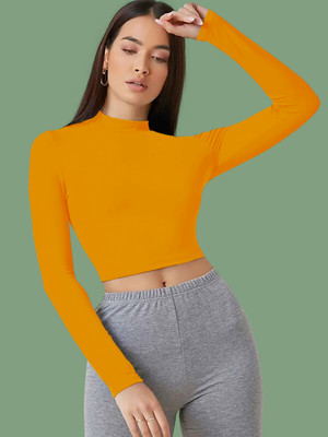 Dream Beauty Fashion Casual Solid Women Yellow Top