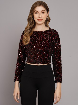 FUNDAY FASHION Party Embellished Women Red Top