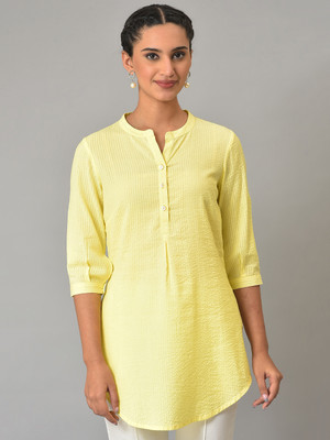 Aurelia Casual Solid Women Yellow Top