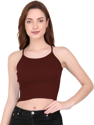THE BLAZZE Casual Solid, Self Design Women Maroon Top