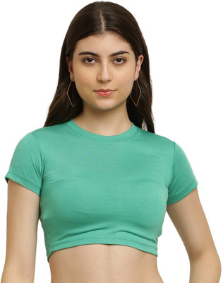 The Unicharm Casual Solid Women Green Top