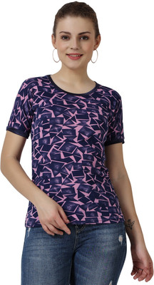 AFFAIR Casual Printed Women Pink, Dark Blue Top