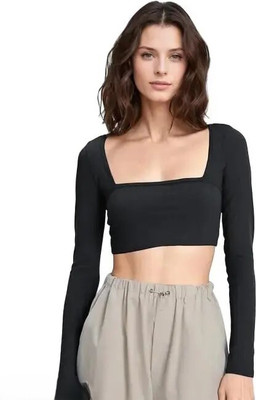 DEALZONE Casual Solid Women Black Top
