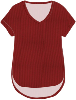 jovo Casual Self Design Women Red Top
