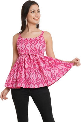 Qadri Textiles Casual Printed Women Pink Top