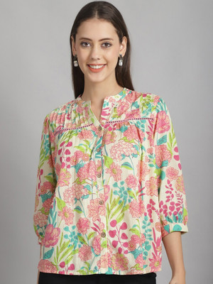 Cavercha Casual Printed Women Pink Top