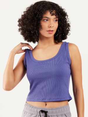 ATHENA Casual Solid Women Purple Top