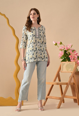 Shri Ram Garments Women Printed A-line Kurta(Multicolor)