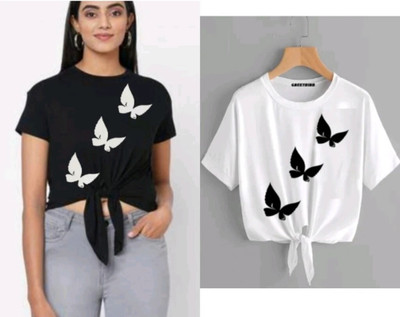 ROUGH Casual Printed Women Multicolor Top