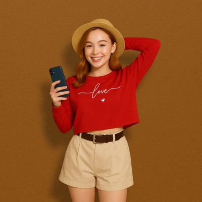 Fourwolves Casual Printed Women Red Top