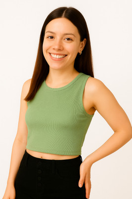 LILASTEX Casual Self Design Women Green Top